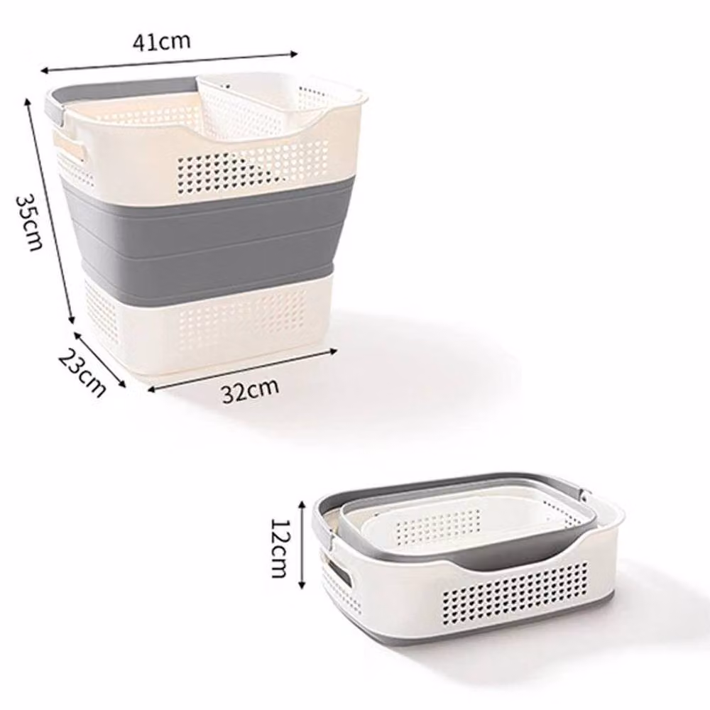Kelvenix Collapsible Laundry Basket with Handles, White, 43 l – 2