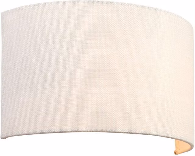 Loops Vintage White Fabric LED Wall Light with Semi Circle Linen Shade