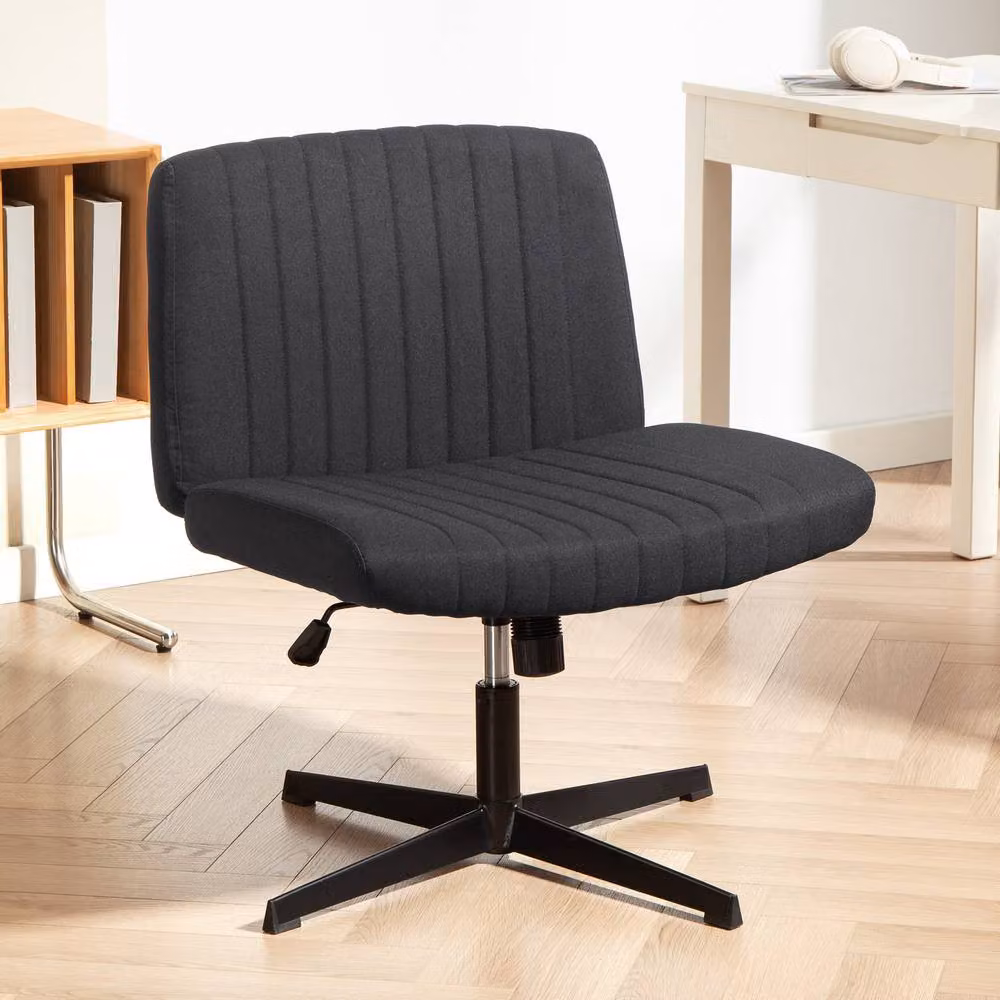 STILVORA Modern Black Fabric Task Chair with Swivel and Weight Adjustment Function – 3