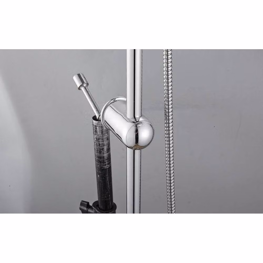 NESTLUNE Square Chrome Overhead Rain Shower Kit in Silver – 2