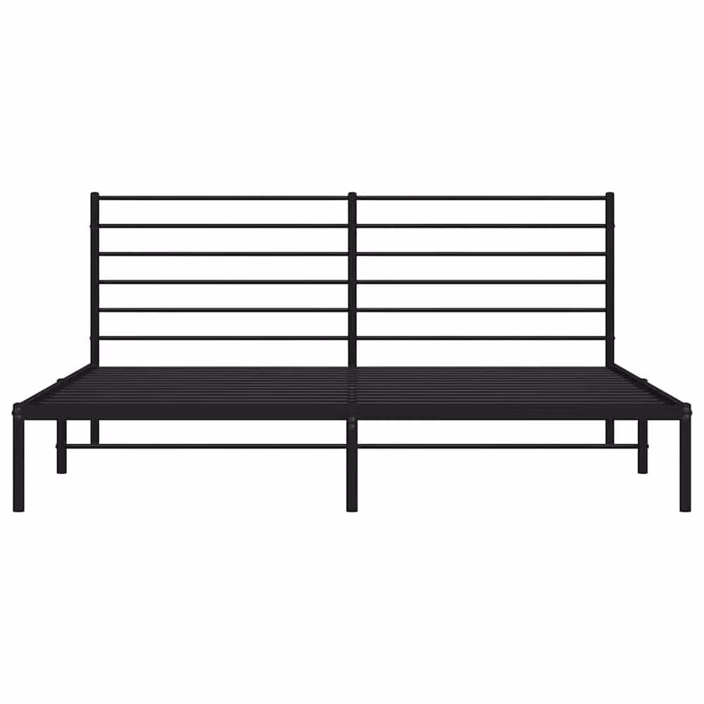 Berkfield Home Metal Bed Frame with Headboard in Black W/D/H: 193 x 203 cm – 3