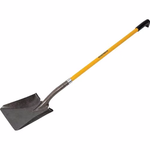 Roughneck Yellow Long Handled Square Shovel with Steel and Fibreglass Construction – 1