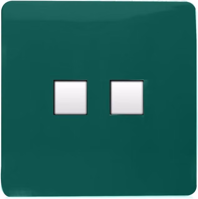 Trendi Switch 2 Gang Cat 3 Telephone Secondary Socket in Dark Forest Green