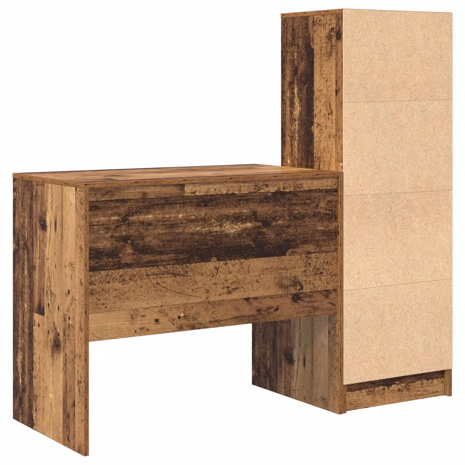 Berkfield Modern Writing Desk with Storage in Brown Old Wood Finish – 4