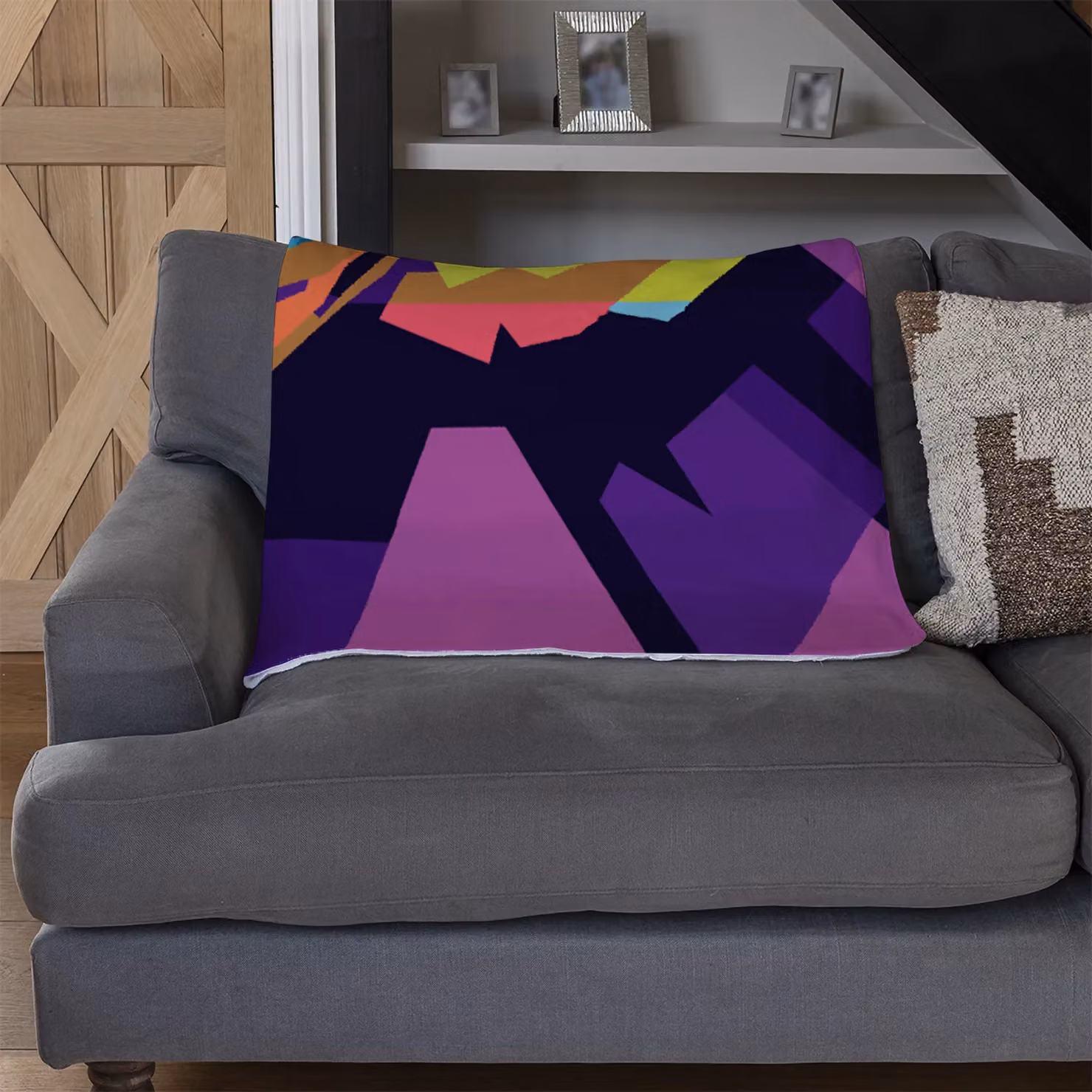 Benjamin Tate Design Colorful Pop Art of Panda Fleece Blanket in Multicolour, W/D/H: 120 x 150 cm – 3
