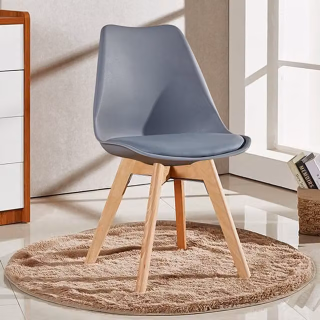 Life Interiors Lorenzo Retro Single Dining Chair with Padded Seat in Grey