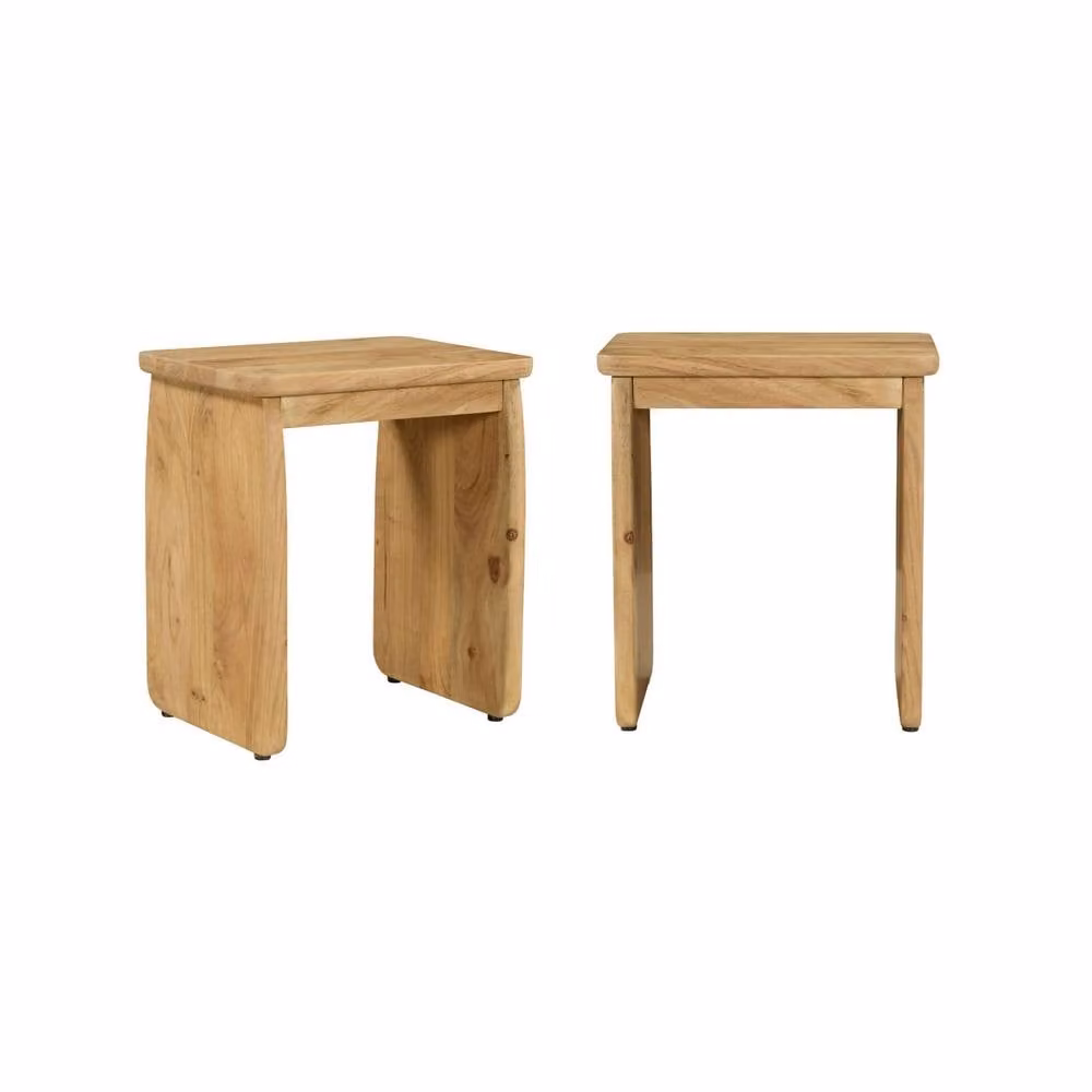 Sweek Set of 2 Exotic Acacia Wood Bedside Tables in Brown, W/D/H: 45 x 30 x 40 cm – 2