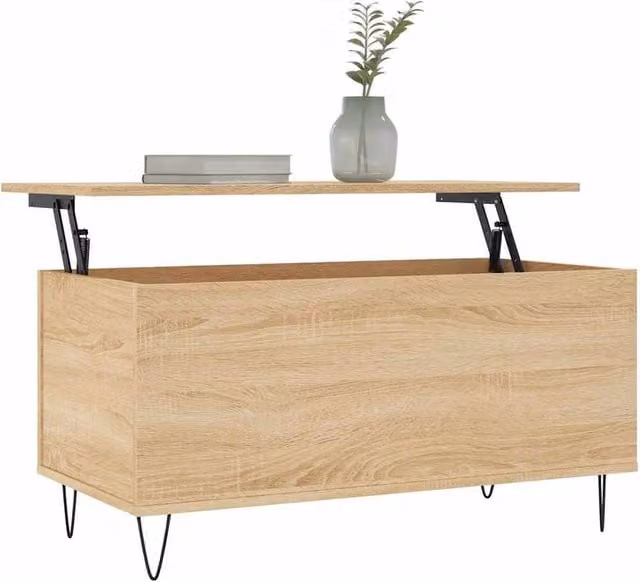Berkfield Home Modern Sonoma Oak Coffee Table in Beige, W/D/H: 90 x 44.5 x 45 cm – 1