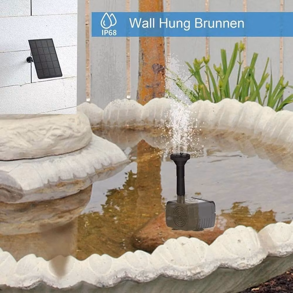 NESTLUNE Solar Powered Fountain Bird Bath with 7 Nozzles, Black, W/D: 100 x 100 cm – 5