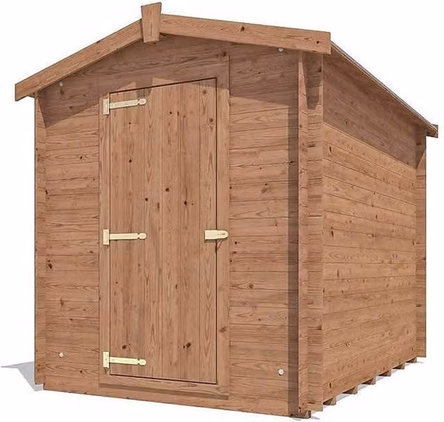 Dunster House Heavy Duty 19mm Pressure Treated Log Store Shed with Superfelt in Brown W: 250 cm, D: 180 cm, H: 19 mm – 1