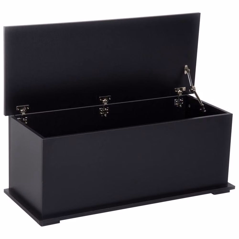 Wyld Haus Leretteo Large 113L Black Plastic Storage Chest with Flip Top Lid and Safety Hinges – 2
