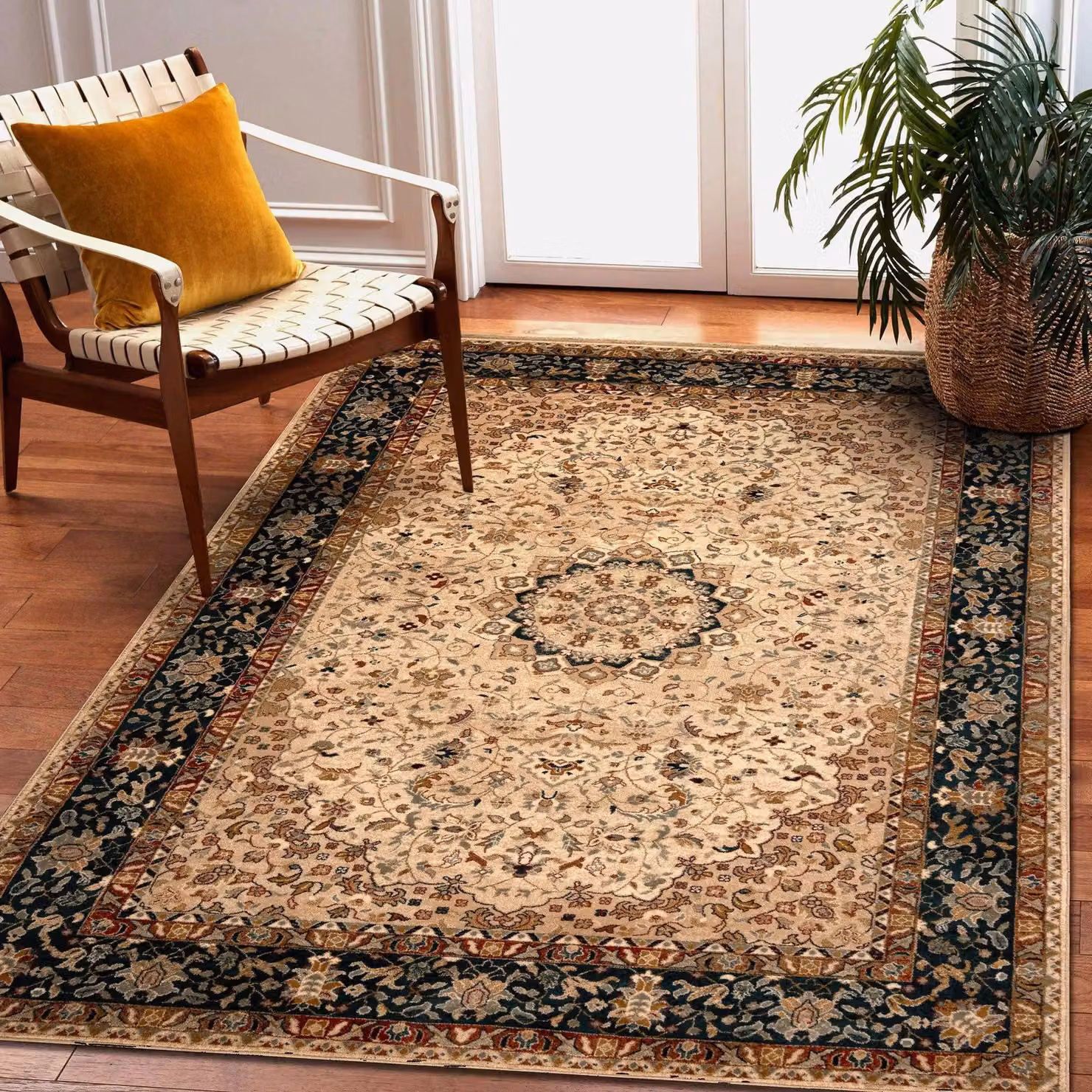 RugsX Wool Omega Green Vintage Retro Rectangular Rug W: 170 cm, D: 235 cm – 3