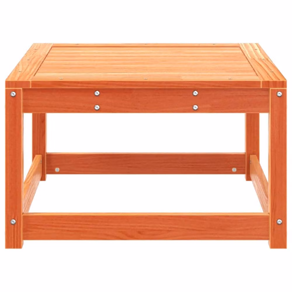 Berkfield Home Rustic Solid Pine Garden Footstool in Wax Brown and Orange – 3