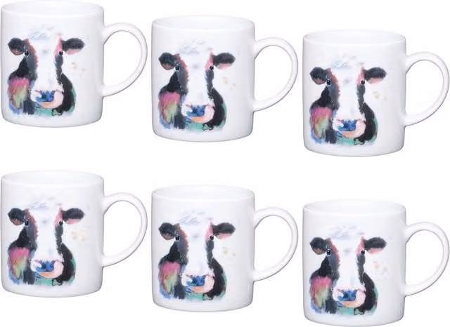 KitchenCraft Set of 6 White Porcelain Espresso Cups