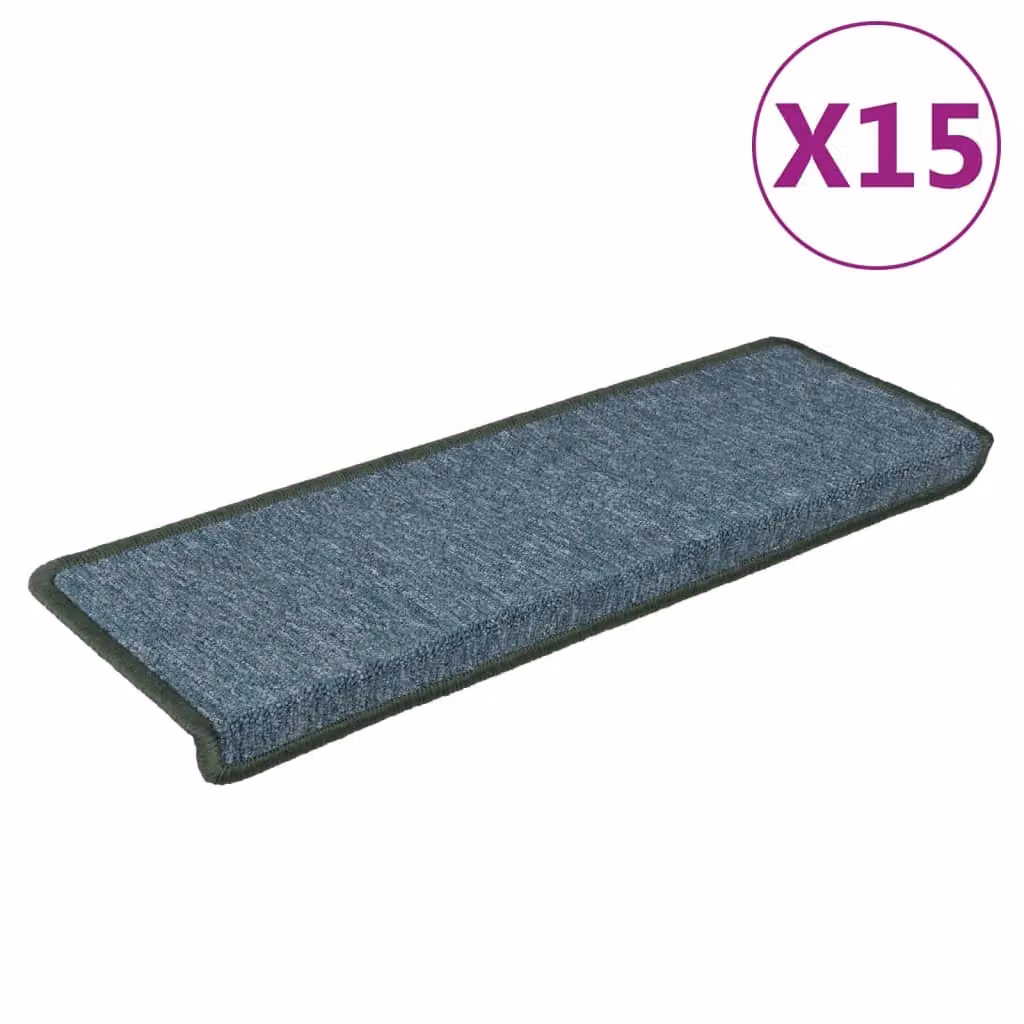 Berkfield Home Non-Slip Self-Adhesive Carpet Stair Treads, 15 Pieces, Green, W: 65 cm, D: 21 cm, H: 4 cm – 2