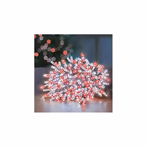 Premier Supabrights Multi Action LED Christmas Lights, Red and White, 20m – 3