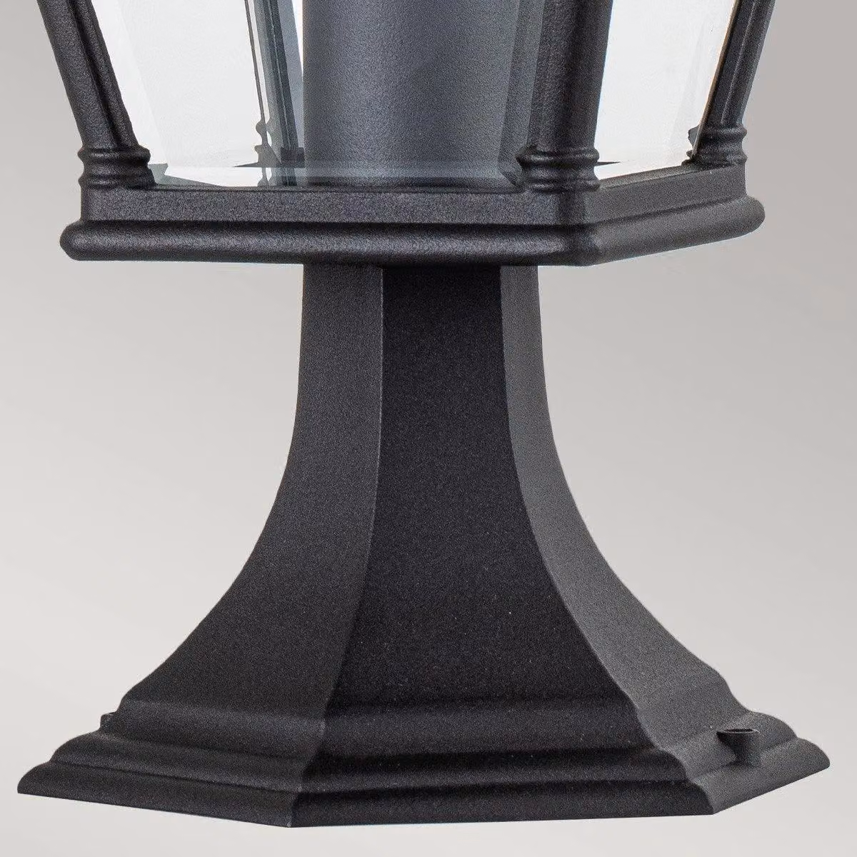 Netlighting Bayview Black Outdoor Pedestal Lantern with Glass and Aluminium, IP44 – 4