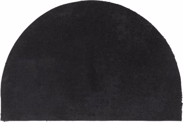 Berkfield Home Black Semicircular Tufted Coir Door Mat, W: 60 cm, D: 40 cm