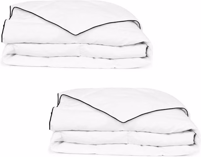 Berkfield Home Winter Down and Feather Duvet Set, 2 Pieces, White, W: 135 cm x L: 200 cm