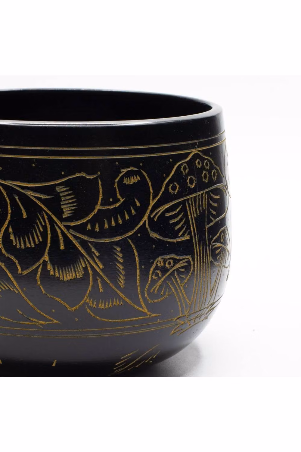 KDMD Magic Mushroom Cauldron Singing Bowl in Black and Gold, Diameter: 15 cm – 4