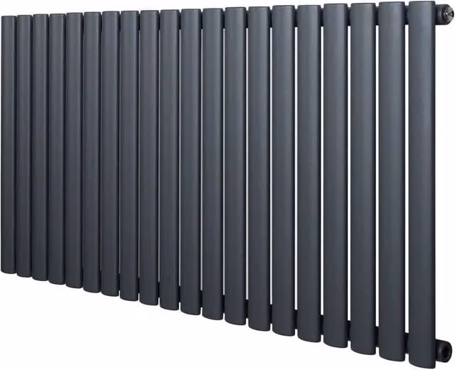 Monstershop Oval Single Column Steel Radiator in Anthracite Grey, W/H: 60.0 x 120.0 cm