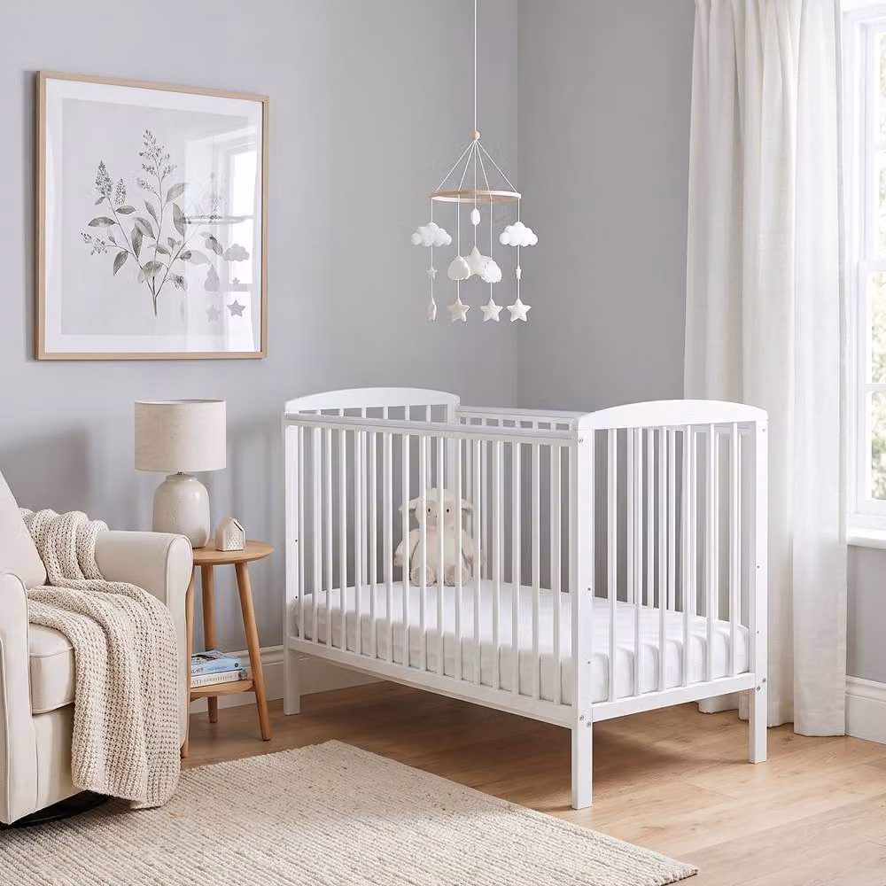 Baby Elegance Starlight Modern Cot in White Solid Wood, W/D/H: 120 x 60 cm – 2