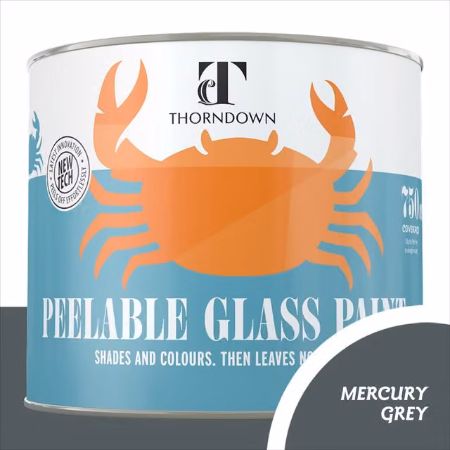 Thorndown Mercury Grey Peelable Glass Paint in Satin Blue/Turquoise, 11.5 cm