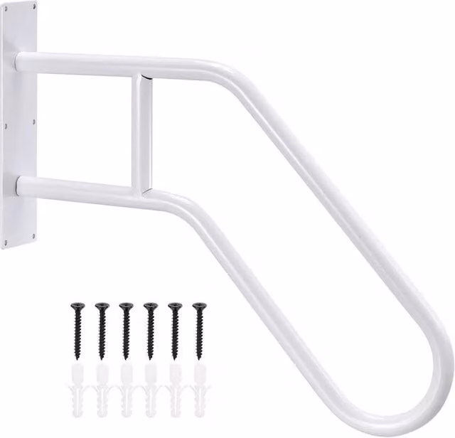 KORVIXA White Steel Wall Mount Safety Handrail
