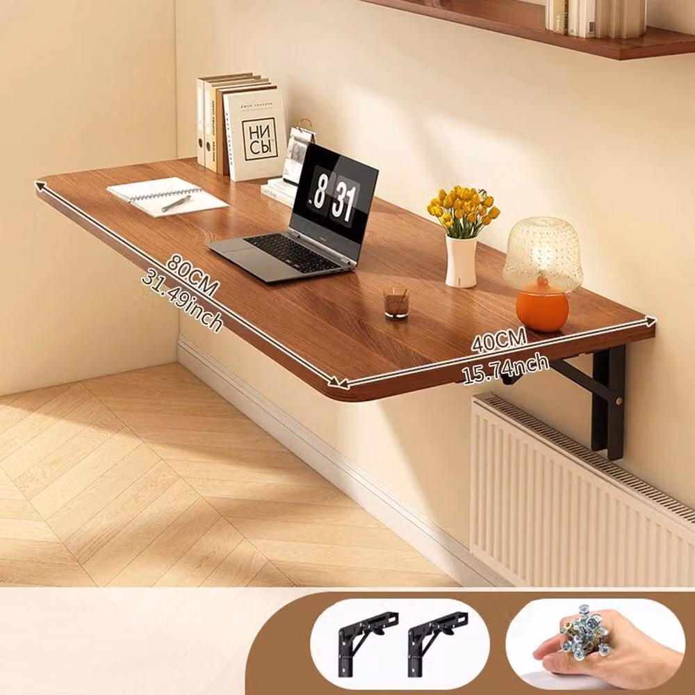 PAWNORA Wall-Mounted Writing Desk in Brown, W: 80 cm, D: 40 cm – 2