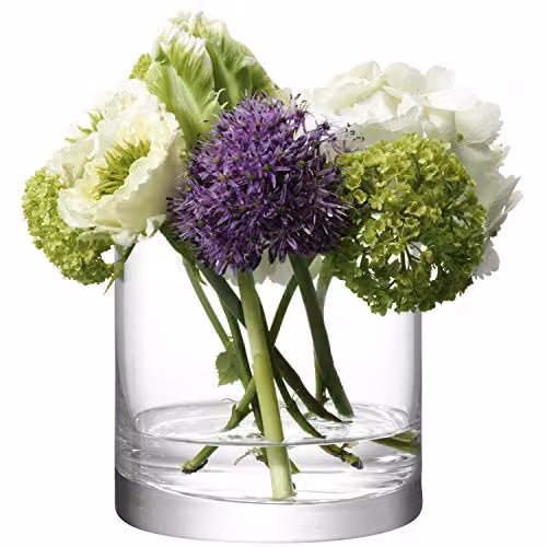 LSA International Clear Glass Column Vase and Candleholder H: 12 cm, Ø: 12 cm