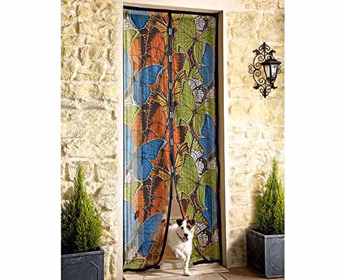 mysmartbuy Butterfly Design Magnetic Fly Screen Door Curtain, Multicolour, W: 101.6 cm, H: 208 cm – 2