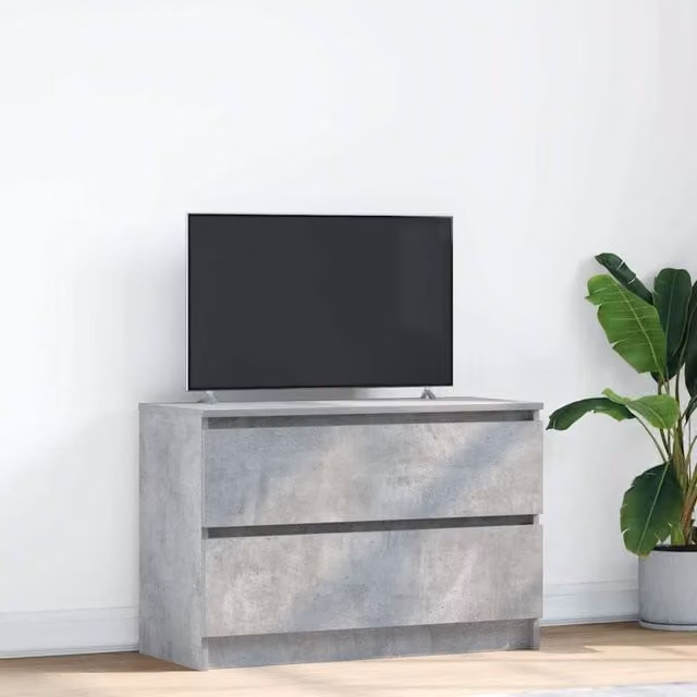 Berkfield Home TV Cabinet in Concrete Grey, W/D/H: 80 x 35 x 54 cm – 1
