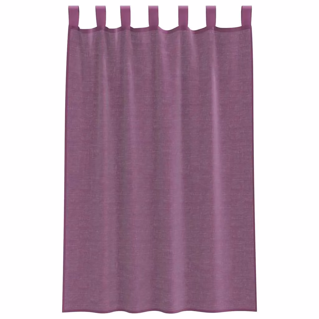 Berkfield Home Purple Voile Fabric Curtains with Rod Pockets, 2 Pack – 3