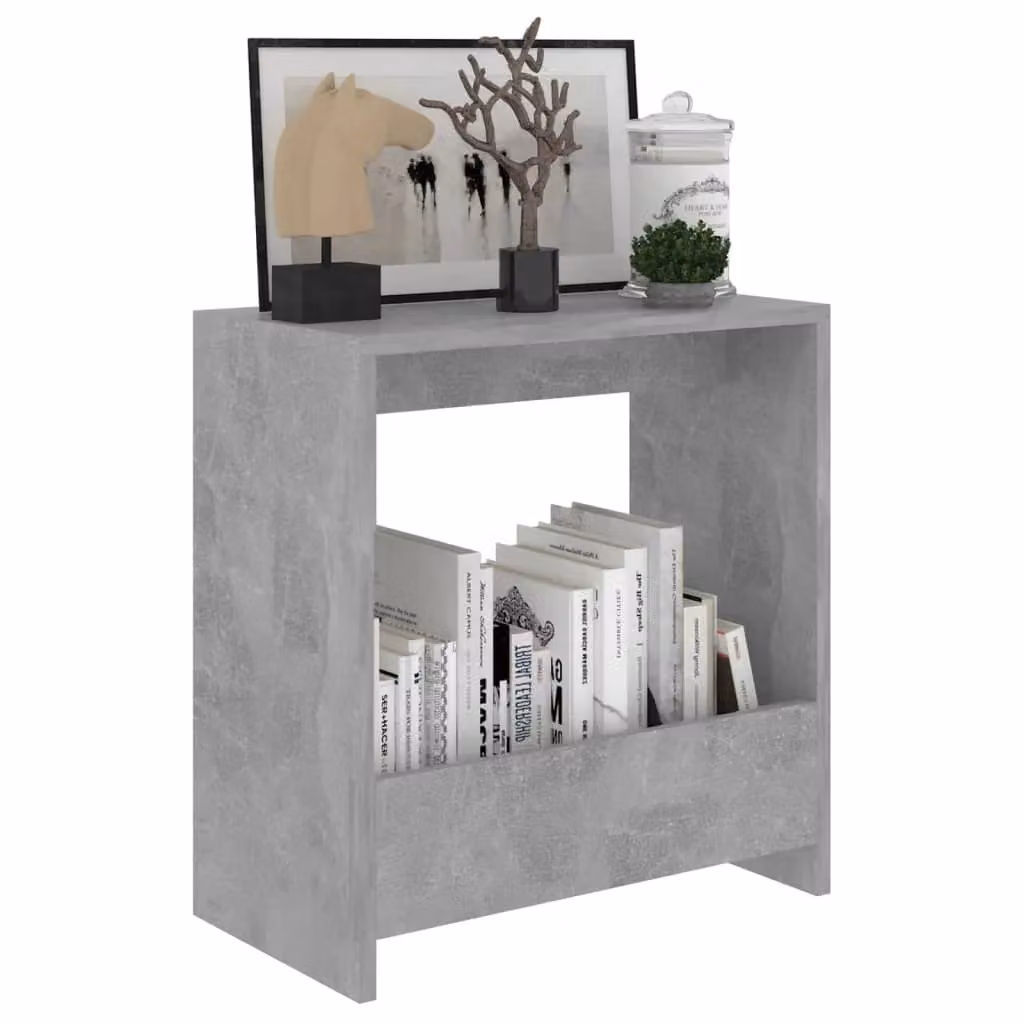 Berkfield Home Modern Side Table in Grey Composite Wood W/D/H: 50 x 26 x 50 cm – 3