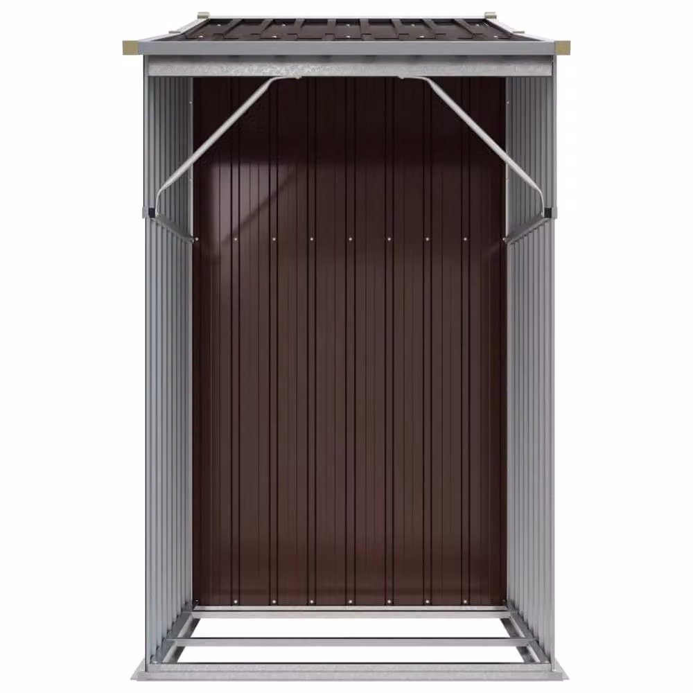 Berkfield Home Garden Shed in Brown, Galvanised Steel and Plastic, W/D/H: 277 x 93 x 179 cm – 4