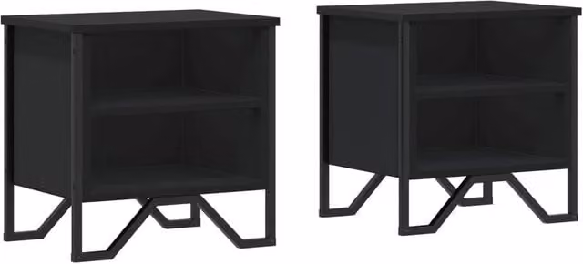 Berkfield Home Bedside Cabinet Set of 2 in Black, W/D/H: 40 x 30 x 40 cm – 1