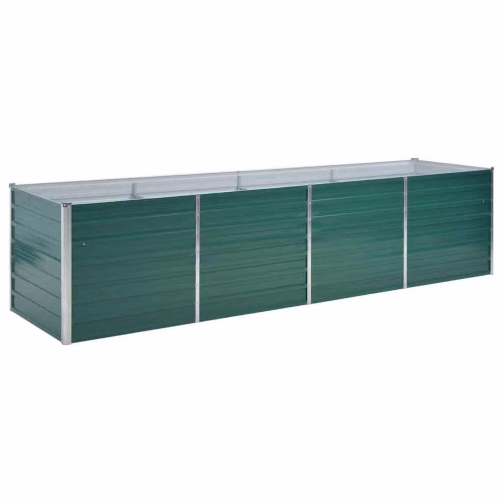 Berkfield Home Garden Galvanised Steel Raised Bed, Green, W/D/H: 320 x 80 x 77 cm – 2