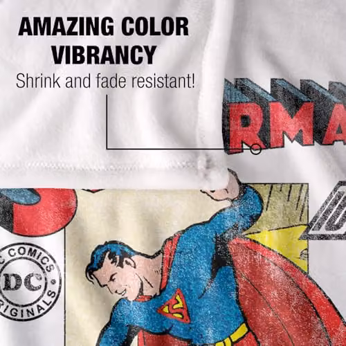 Warner Bros. Superman Old School Flight Super Soft Fleece Throw Blanket, Multicolour – 2