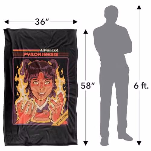 Steven Rhodes Advanced Pyrokinesis Multicolour Super Soft Fleece Throw Blanket W/D/H: 91 x 147 cm – 6