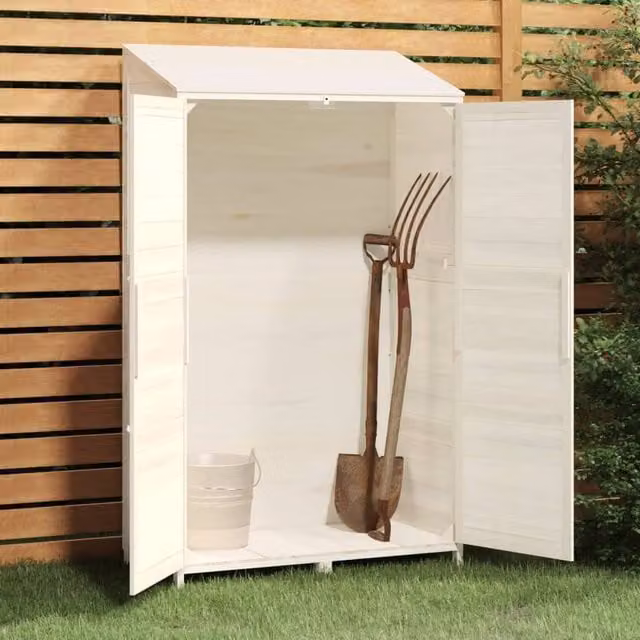 Berkfield Home White Solid Wood Freestanding Tall Cabinet, W/D/H: 102 x 52 x 174.5 cm – 1