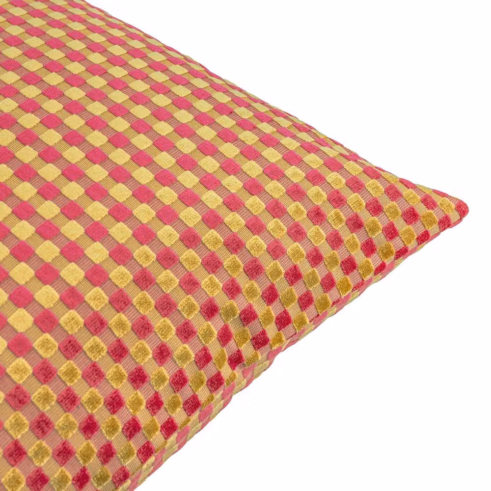 Furn Pink Checkered Velvet Jacquard Square Cushion W/D/H: 45 x 45 x 45 cm – 3