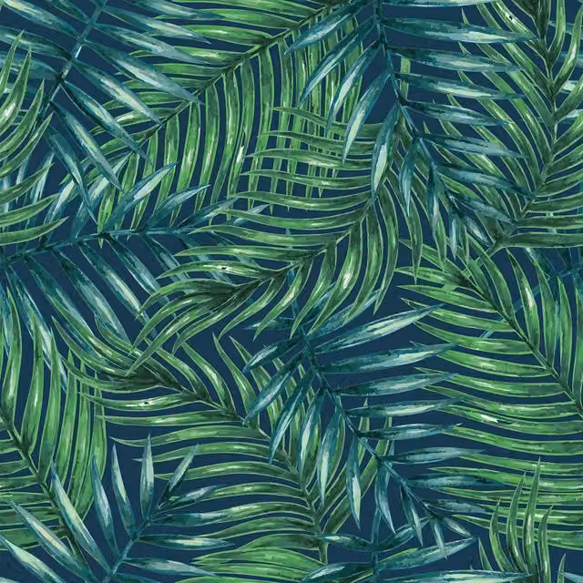 Terrys Chartwell Outdoor UV Water Resistant Printed Fabric in Midnight Blue and Green