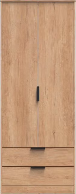 Ready Assembled 2 U Fuji 2 Door 2 Drawer Wardrobe in Natural