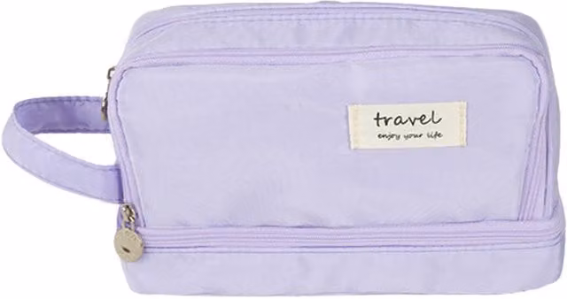 Jaoyeh Trading Ltd Large Capacity Purple Polyester Flat Pouch Pencil Case with Zip