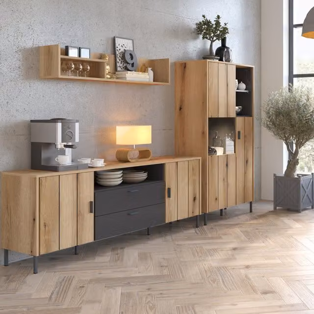 Furniture To Go Arundel Modern Brown Wood and Metal TV Cabinet, Width: 173 cm