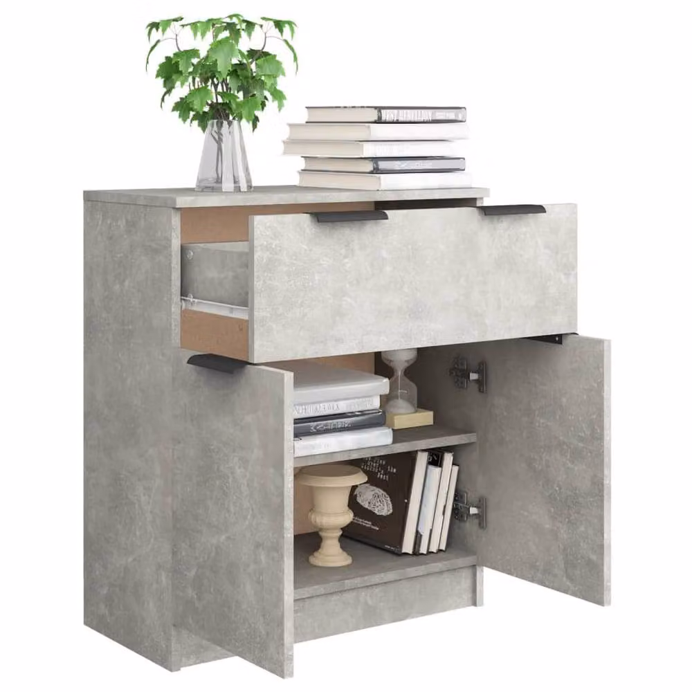 Berkfield Home Sideboard in Concrete Grey, W/D/H: 60 x 30 x 70 cm – 2