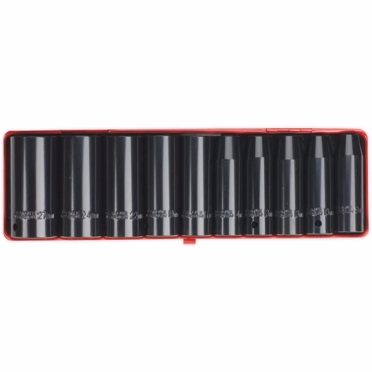 Loops 10 Piece Deep Impact Socket Set, 1/2 inch Sq Drive, Chrome Vanadium Steel, Black and Multicolour – 3