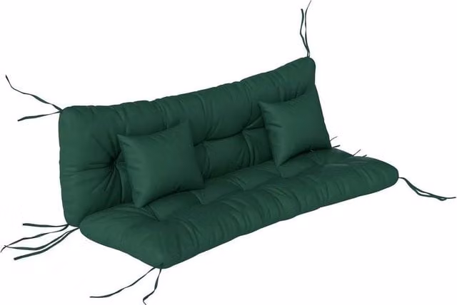 NESTLUNE Green Outdoor Seat and Back Cushion Set with Foam Filling, W: 100 cm, H: 15 cm – 1