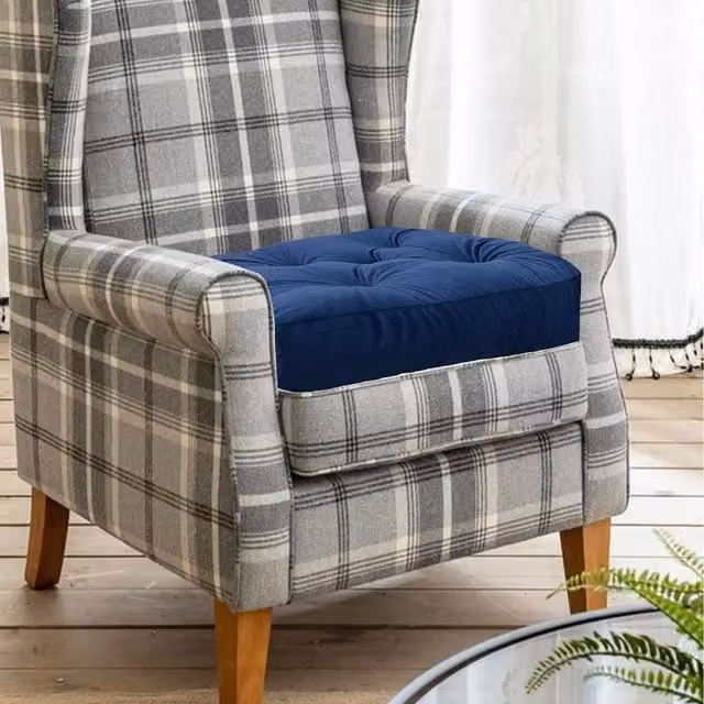 Roseley Rectangular Velvet Booster in Navy Blue