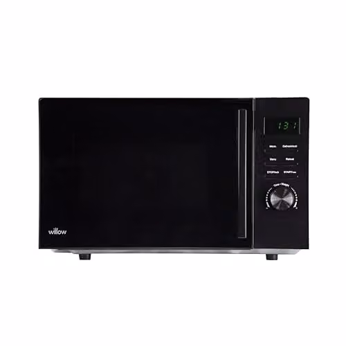 Willow WM23DB 800W 23L Solo Microwave with Defrost Function and LED Interior Light, Black – 1